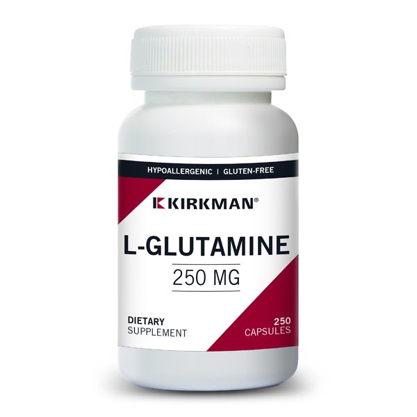 L - Glutamine (Hypoallergenic) 250mg, 250 Capsules – Kirkman Laboratories - BBE 31/01/2026 by Kirkman Laboratories