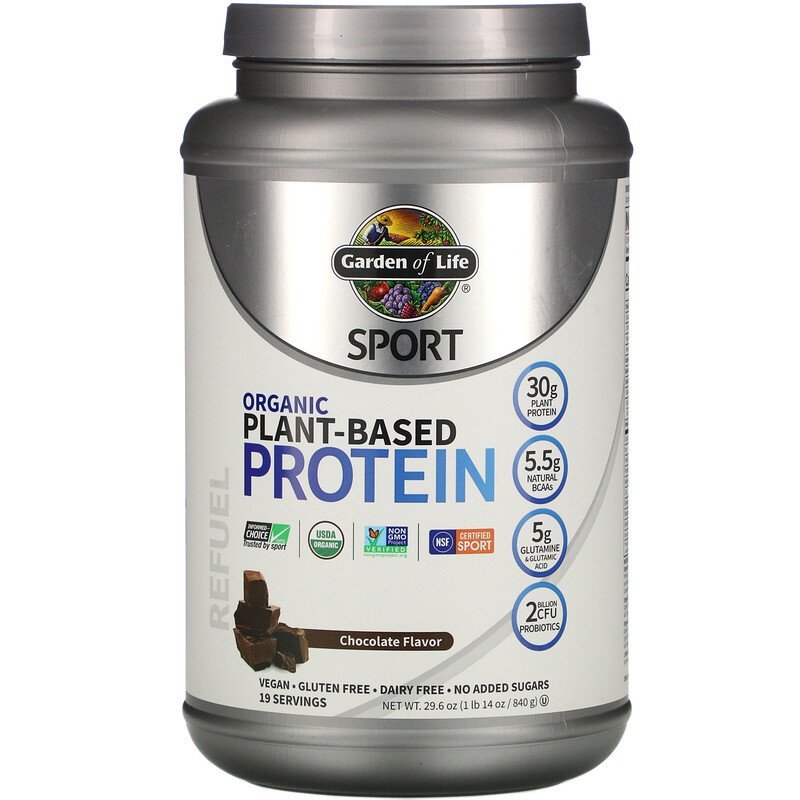 Organic Plant - Based Protein Powder, Chocolate flavour, 912g Garden of Life by Garden of Life