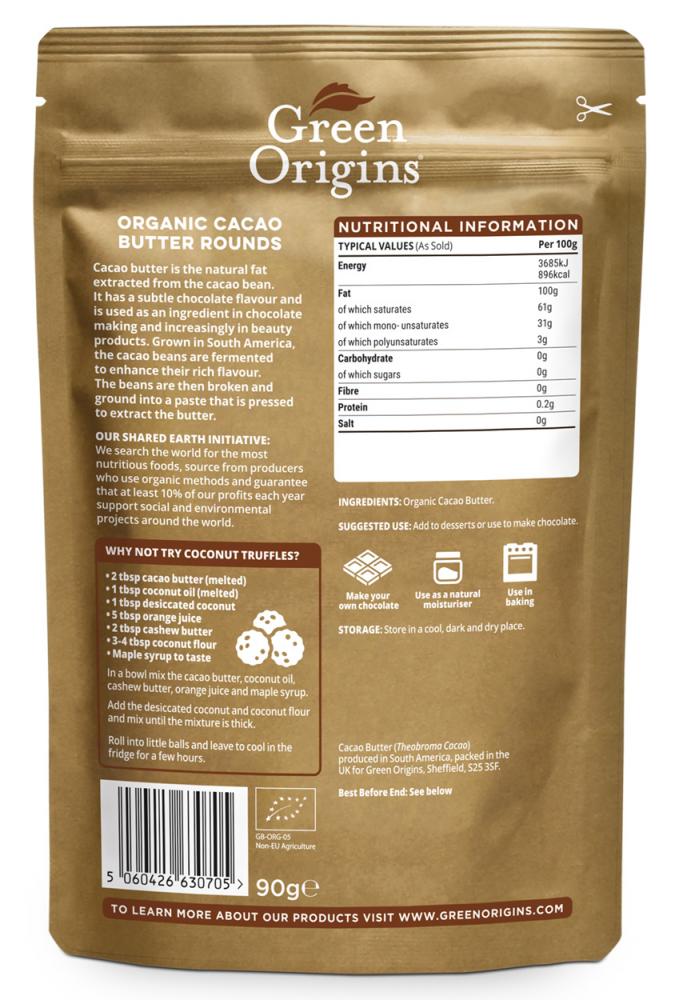 Green Origins Organic Cacao Butter 90g by Green Origins