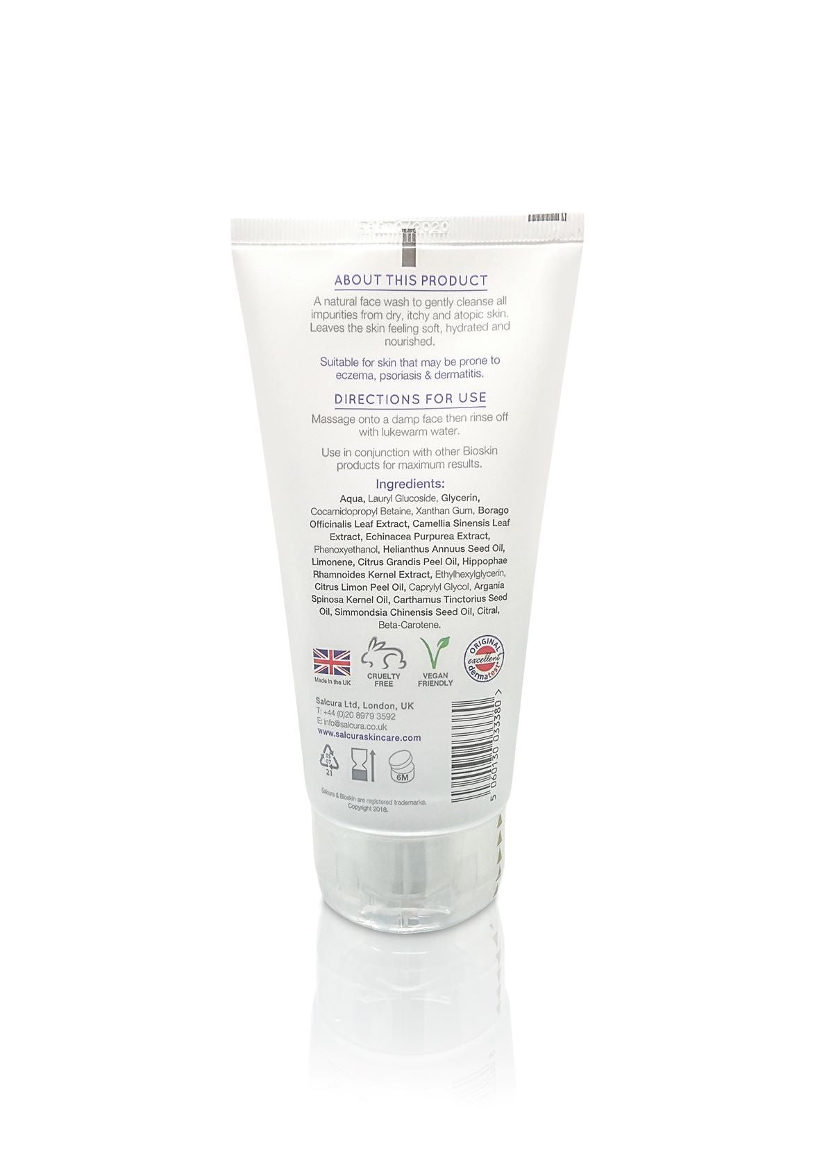 Salcura Bioskin Face Wash Cleanse (for dry, itchy & atopic skin) 150ml by Salcura