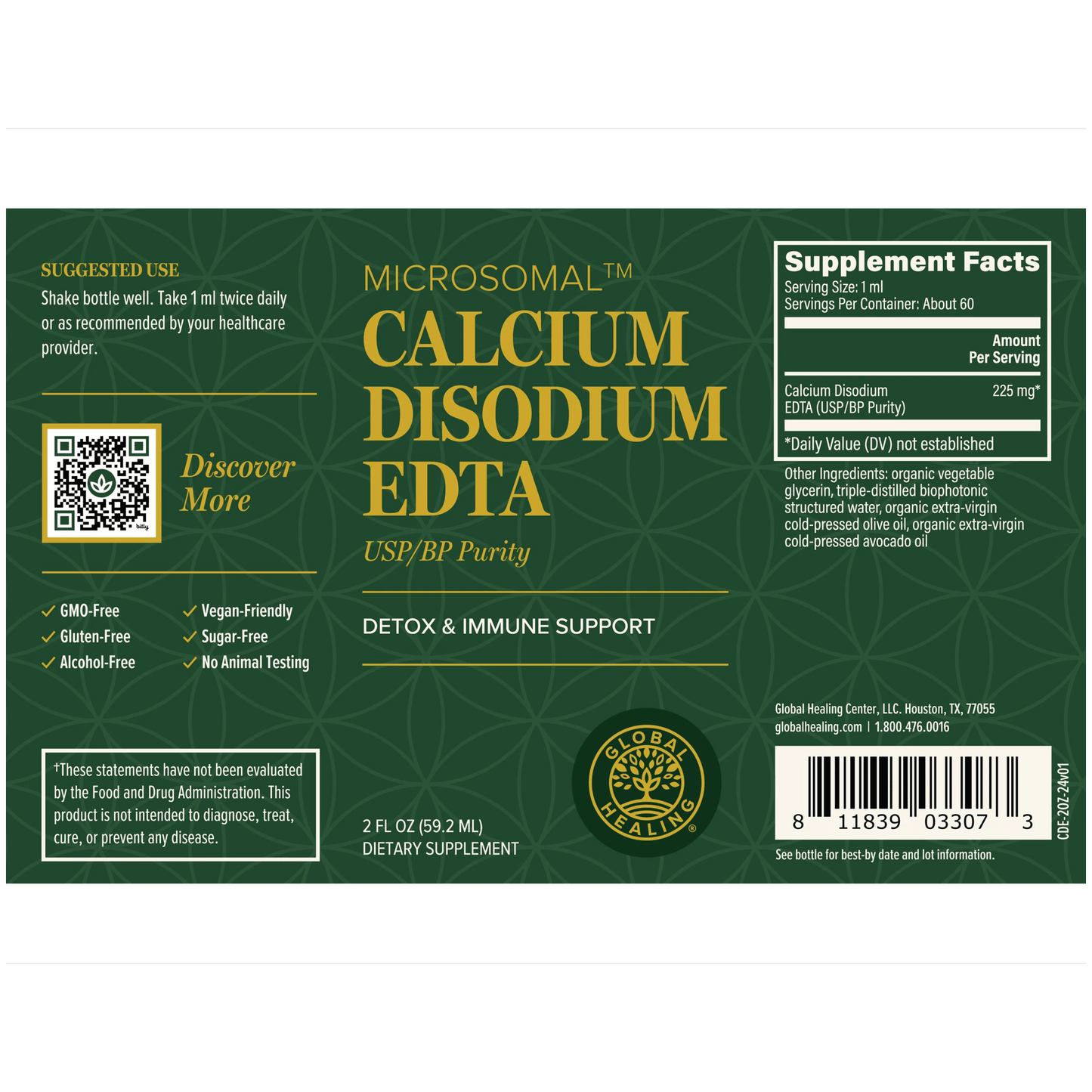 Calcium Disodium EDTA (2oz) - Global Healing by Global Healing