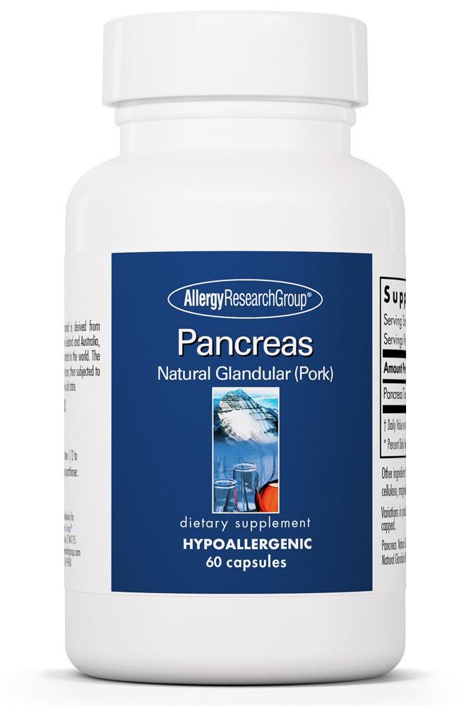 Pancreas Natural Glandular Pork, 60 Veg Caps - Nutricology / Allergy Research Group by Nutricology