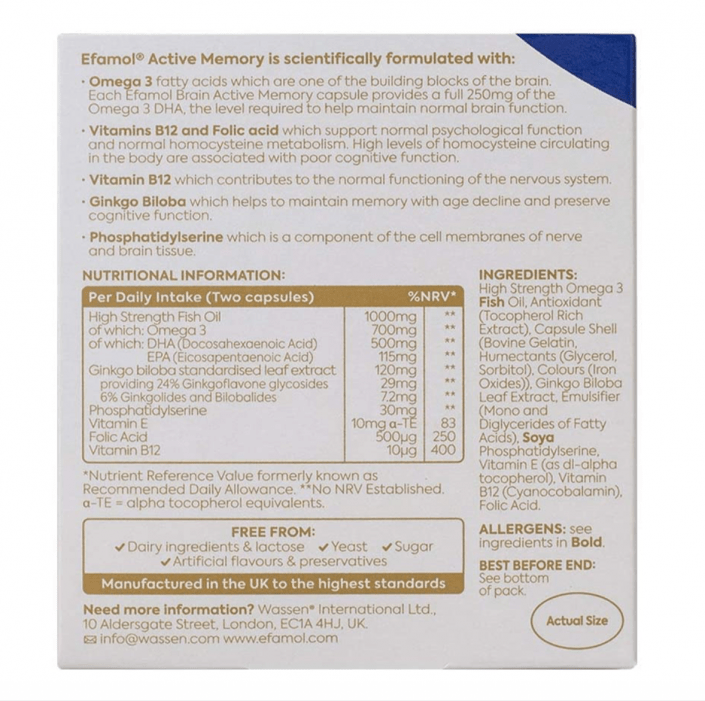 Efamol Active Memory 30's by Efamol