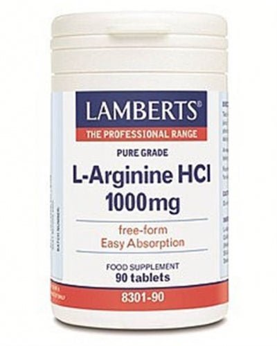 L - Arginine HCl 1000mg 90 Tabs - Lamberts by Lamberts