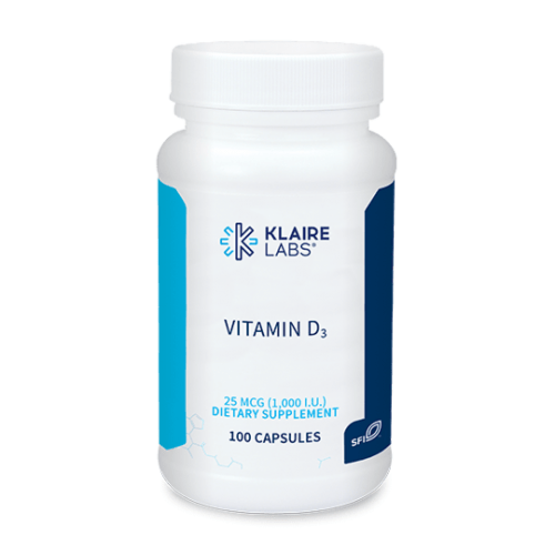 Vitamin D3 1000IU (100 Capsules) - SFI Health by Klaire Labs