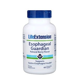 Esophageal Guardian, Natural Berry Flavour, 60 Chewable Tablets - Life Extension by Life Extension