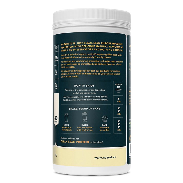 Clean Lean Protein Smooth Vanilla – 1kg, 40 Servings – Nuzest by Nuzest