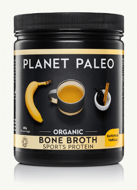 Organic Bone Broth Protein Powder Vanilla and Banana 480g Planet Paleo by Planet Paleo