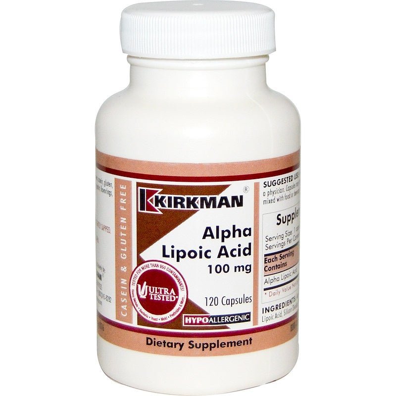 Alpha Lipoic Acid, 100 mg, 120 Capsules - Kirkman Labs (Hypoallergenic) by Kirkman Laboratories