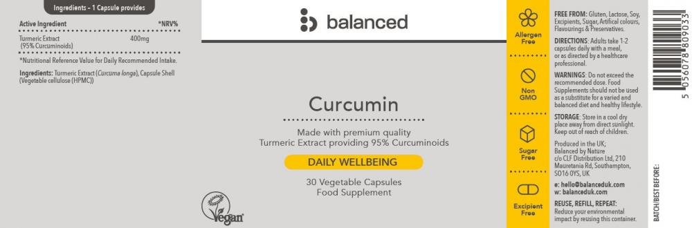 Balanced Curcumin (Turmeric Extract) 30's by Balanced