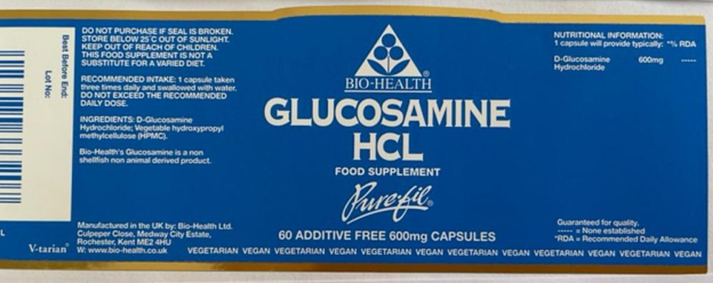 Bio - Health Glucosamine HCL 60's by Bio - Health