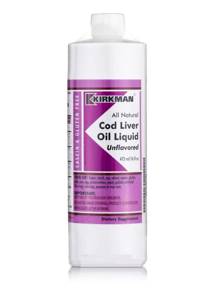 Cod Liver Oil Liquid, Unflavoured, 16oz - Kirkman Labs by Kirkman Laboratories