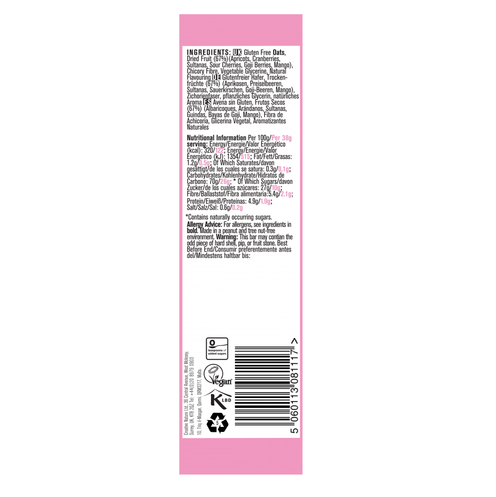 Creative Nature Bursting Berry Blend Bar 38g x 20 CASE by Creative Nature