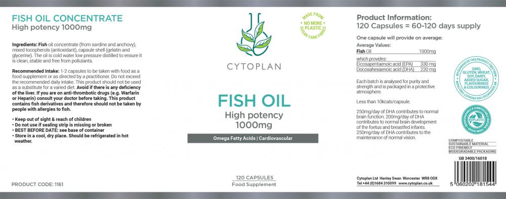Cytoplan Fish Oil 1000mg 120's by Cytoplan
