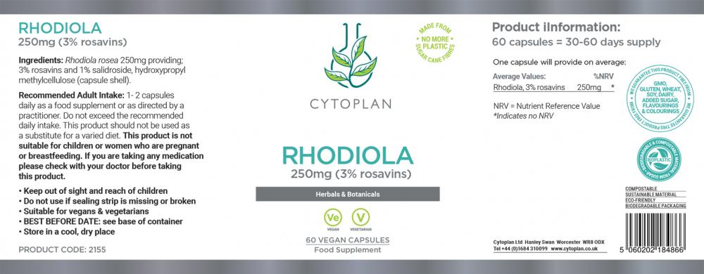 Cytoplan Rhodiola 60's by Cytoplan