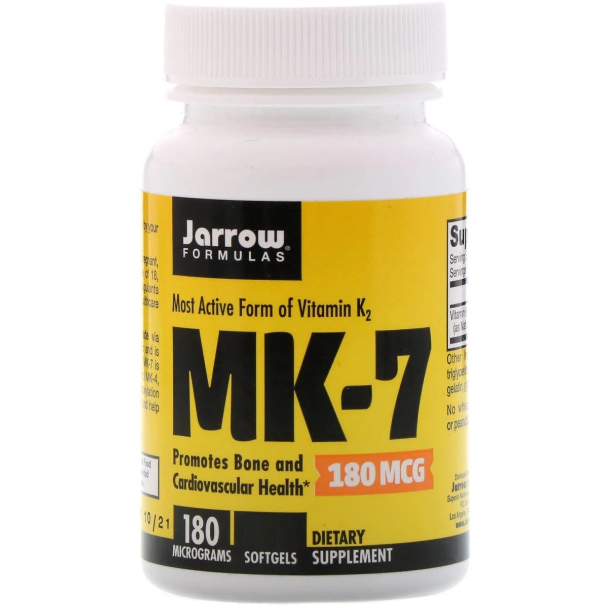 MK - 7 (Vitamin K2) 180mcg - 30 Softgels - Jarrow Formulas by Jarrow Formulas
