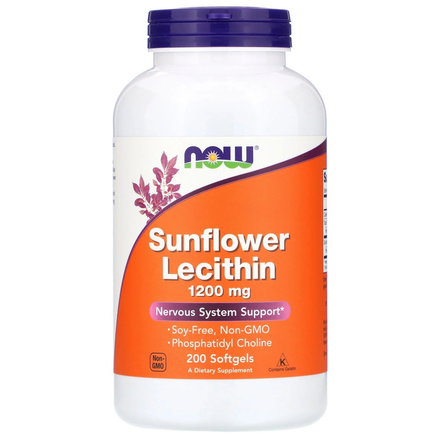 Sunflower Lecithin 1200mg, 200 Softgels - Now Foods by Now Foods