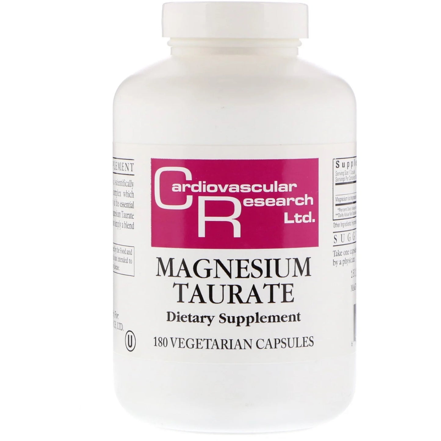Magnesium Taurate, 180 Capsules - Cardiovascular by Ecological Formulas