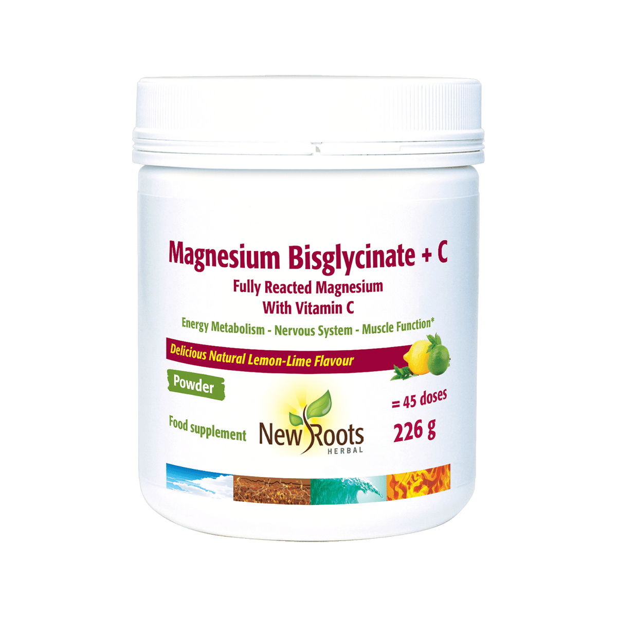 Magnesium Bisglycinate + C (226 g) - New Roots Herbal by New Roots Herbal
