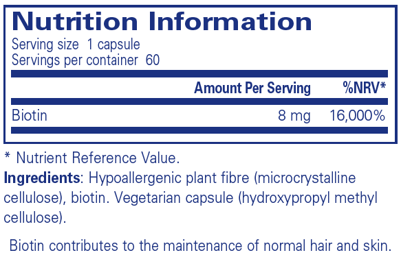 Pure Encapsulations Biotin 8mg 60's by Pure Encapsulations