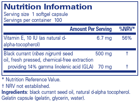 Pure Encapsulations Black Currant Seed Oil 100's by Pure Encapsulations