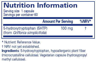 Pure Encapsulations 5 - HTP 100mg 60's by Pure Encapsulations