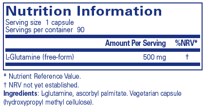 Pure Encapsulations l - Glutamine 500mg 90's by Pure Encapsulations