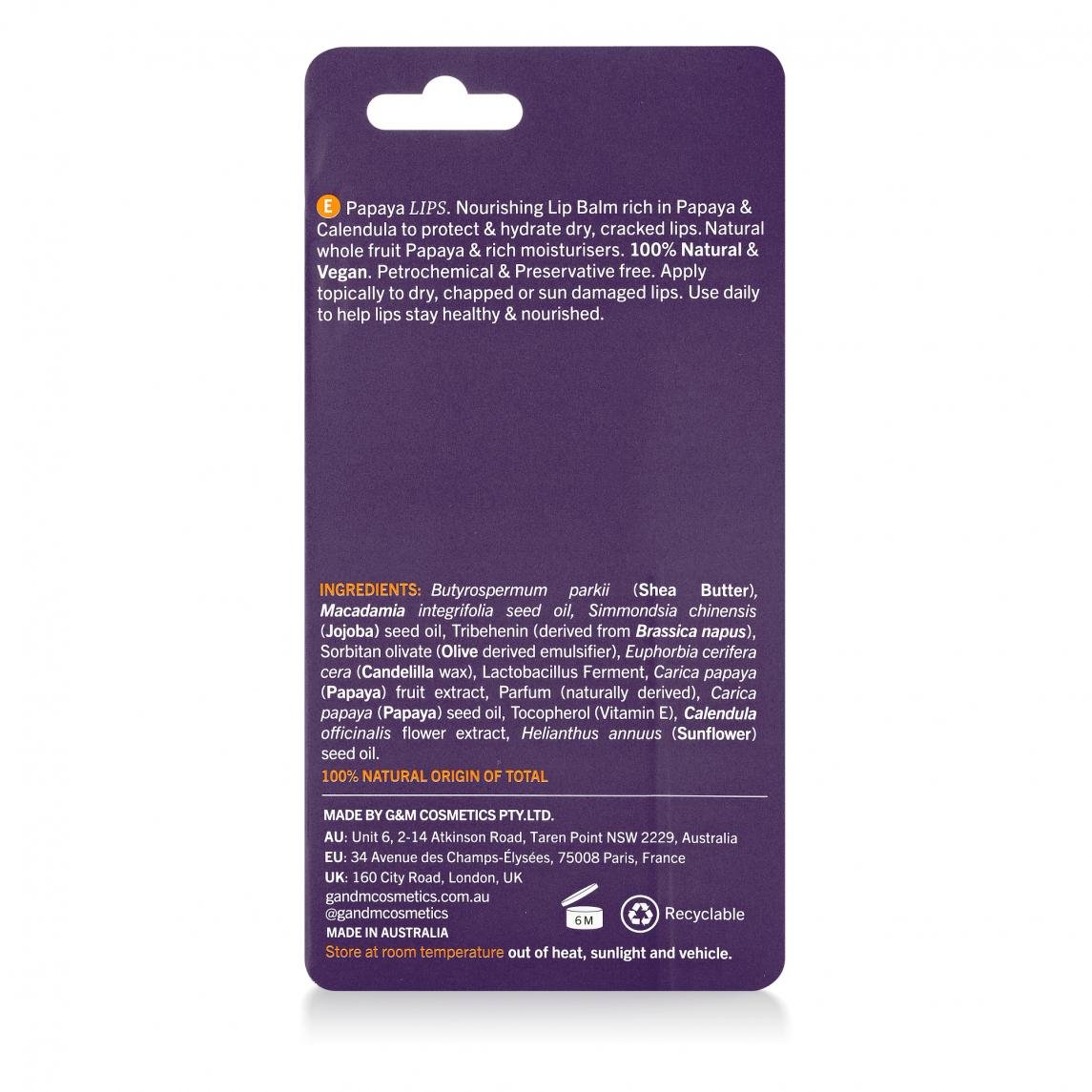 P'URE Papayacare Papaya Lips 10g by P'URE Papayacare