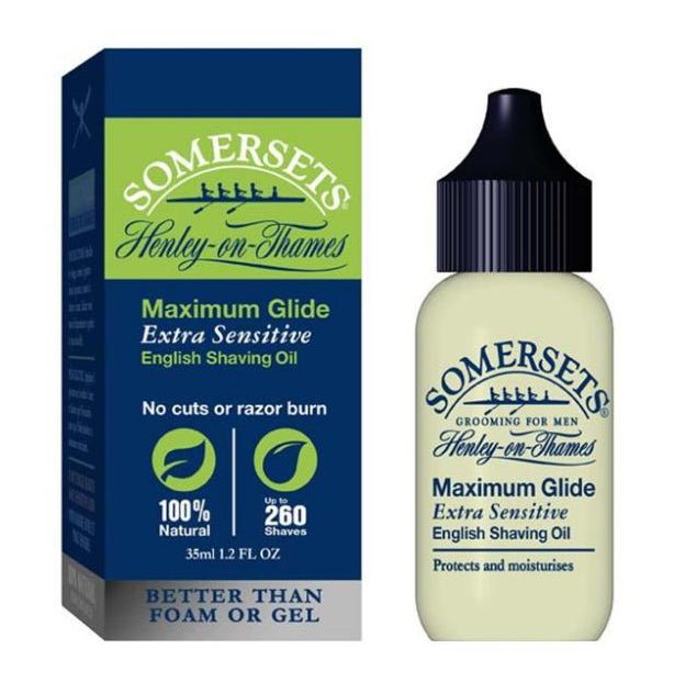 Somersets Maximum Glide Extra Sensitive English Shaving Oil (Green) 35ml by Somersets