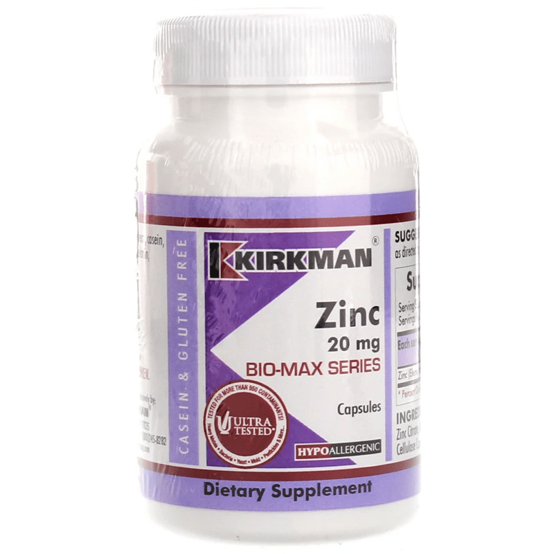 Zinc 20mg, Hypoallergenic - 100 Capsules - Kirkman Laboratories by Kirkman Laboratories