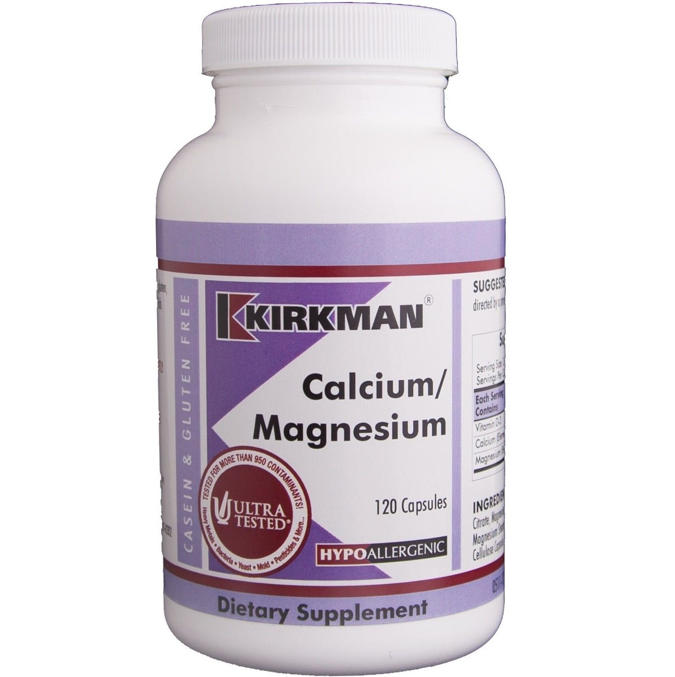 Calcium/Magnesium 120 capsules - Kirkman Labs (Hypoallergenic) by Kirkman Laboratories