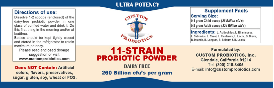 11 Strain Probiotic Powder 50g - Customs Probiotics *SOI* by Custom Probiotics