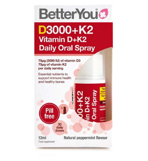D3000 + K2 Daily Oral Spray 12ml BetterYou by BetterYou Healthcare