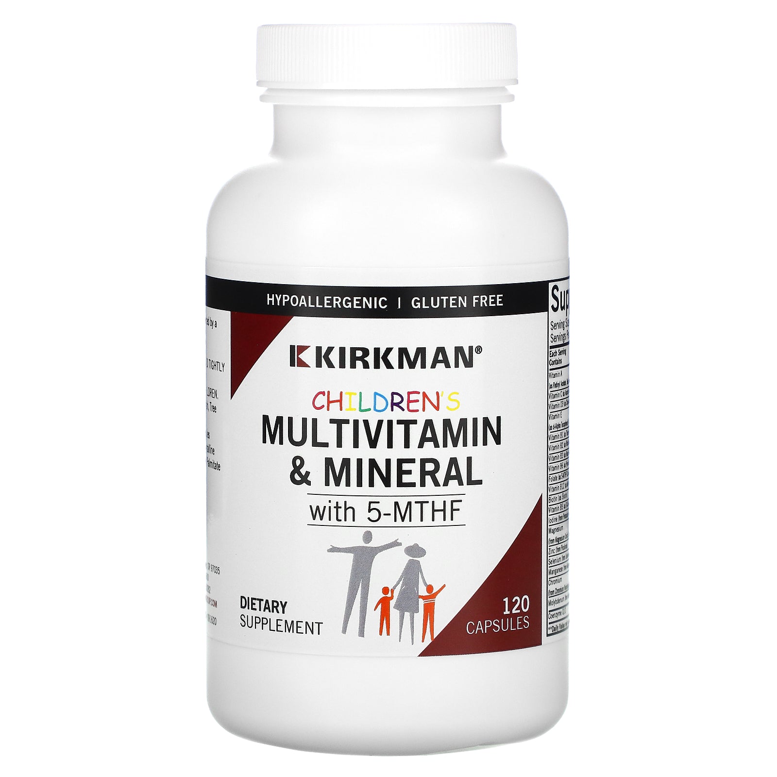 Children’s Multivitamin & Mineral with 5 - MTHF - 120 Capsules - Kirkman by Kirkman Laboratories