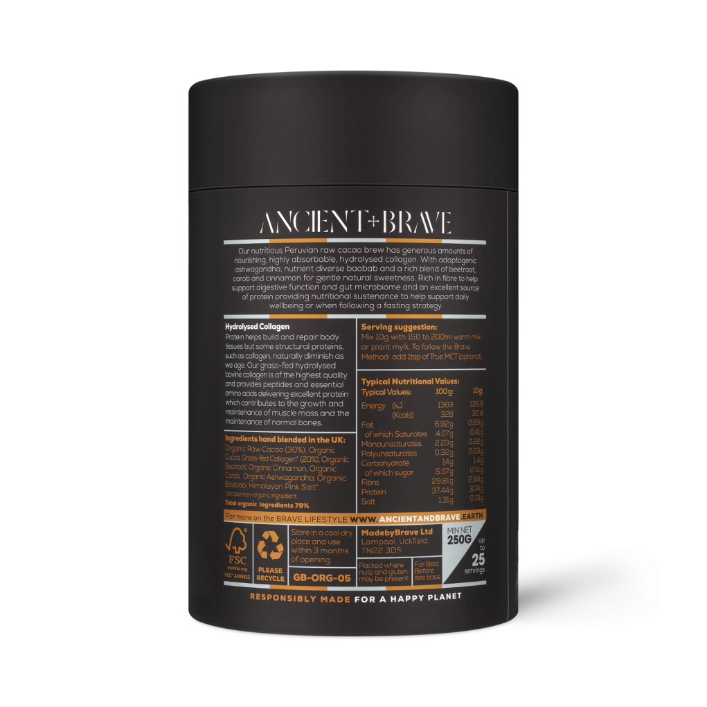 Ancient + Brave  Cacao + Collagen Tub 250g