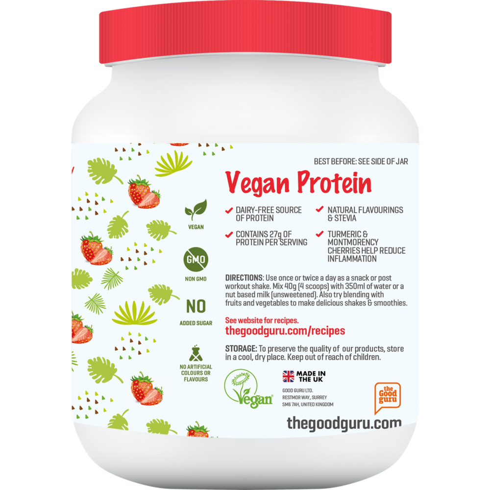 the Good guru  Vegan Protein Strawberry 500g