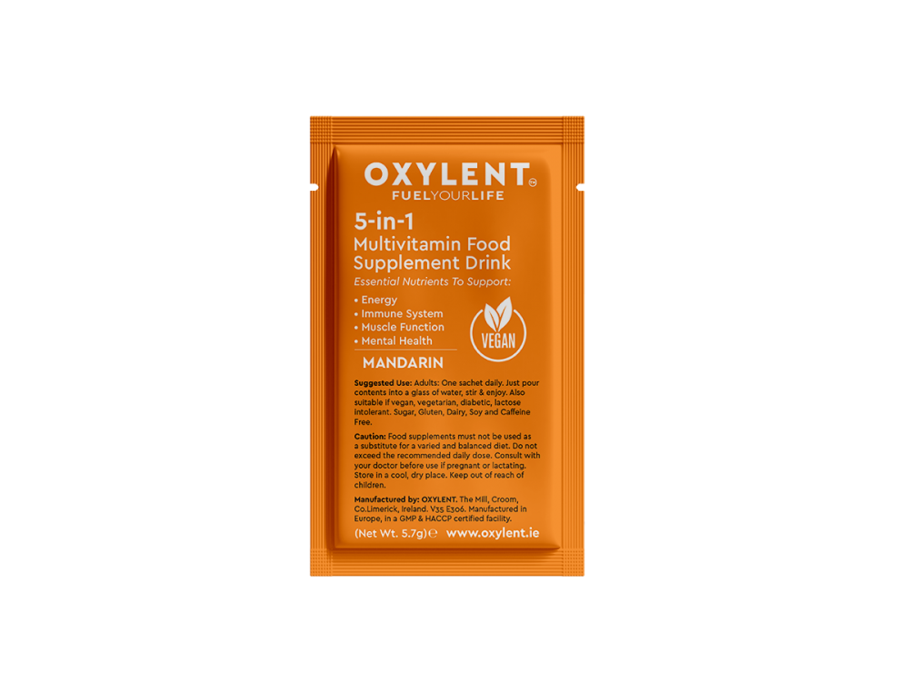 Oxylent  5-in-1 Multivitamin Food Supplement Drink Mandarin, Berries, Blueberry 30's