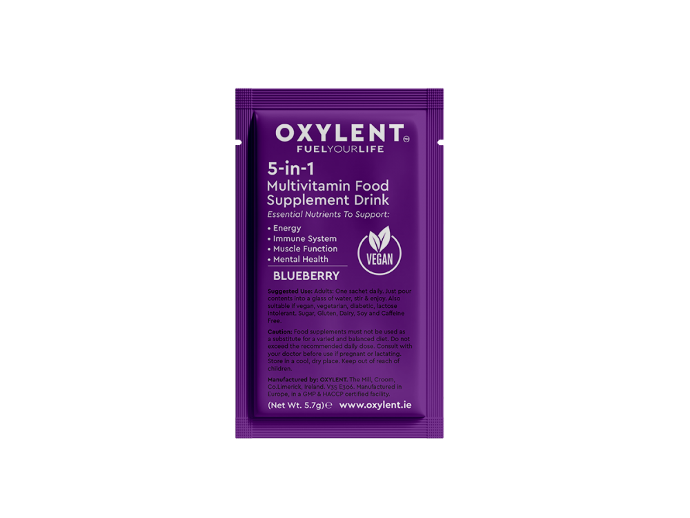 Oxylent  5-in-1 Multivitamin Food Supplement Drink Mandarin, Berries, Blueberry 30's