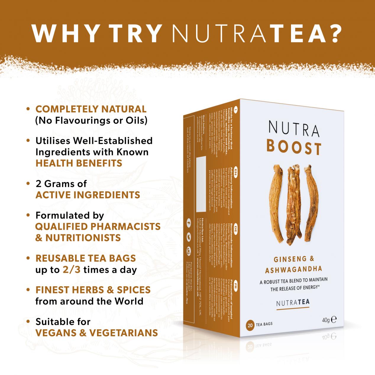 Nutratea Nutra Boost Tea Bags 20's by Nutratea