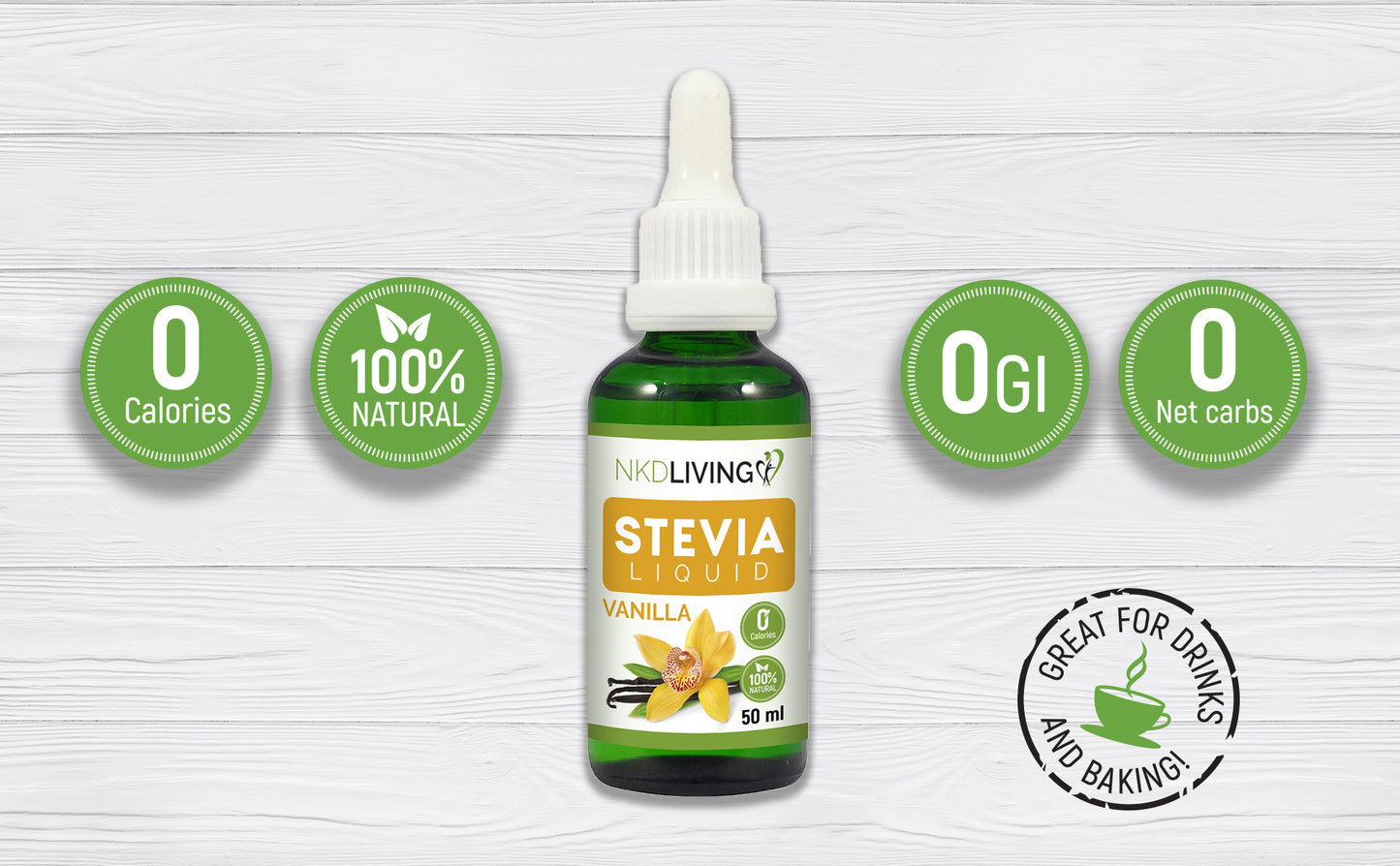 NKD LIVING  Stevia Liquid Vanilla 50ml