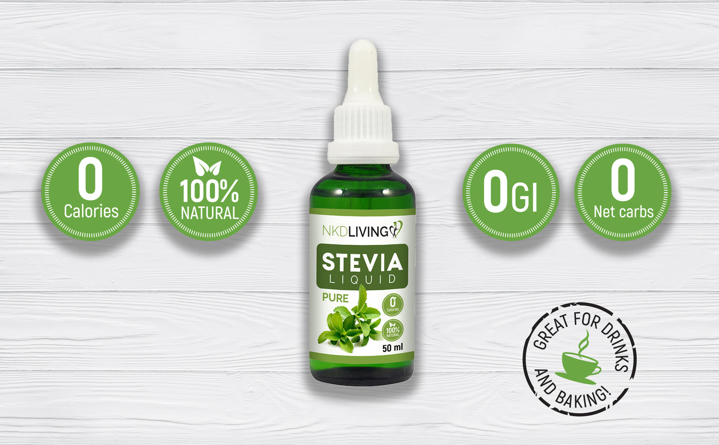 NKD LIVING  Stevia Liquid Pure 50ml