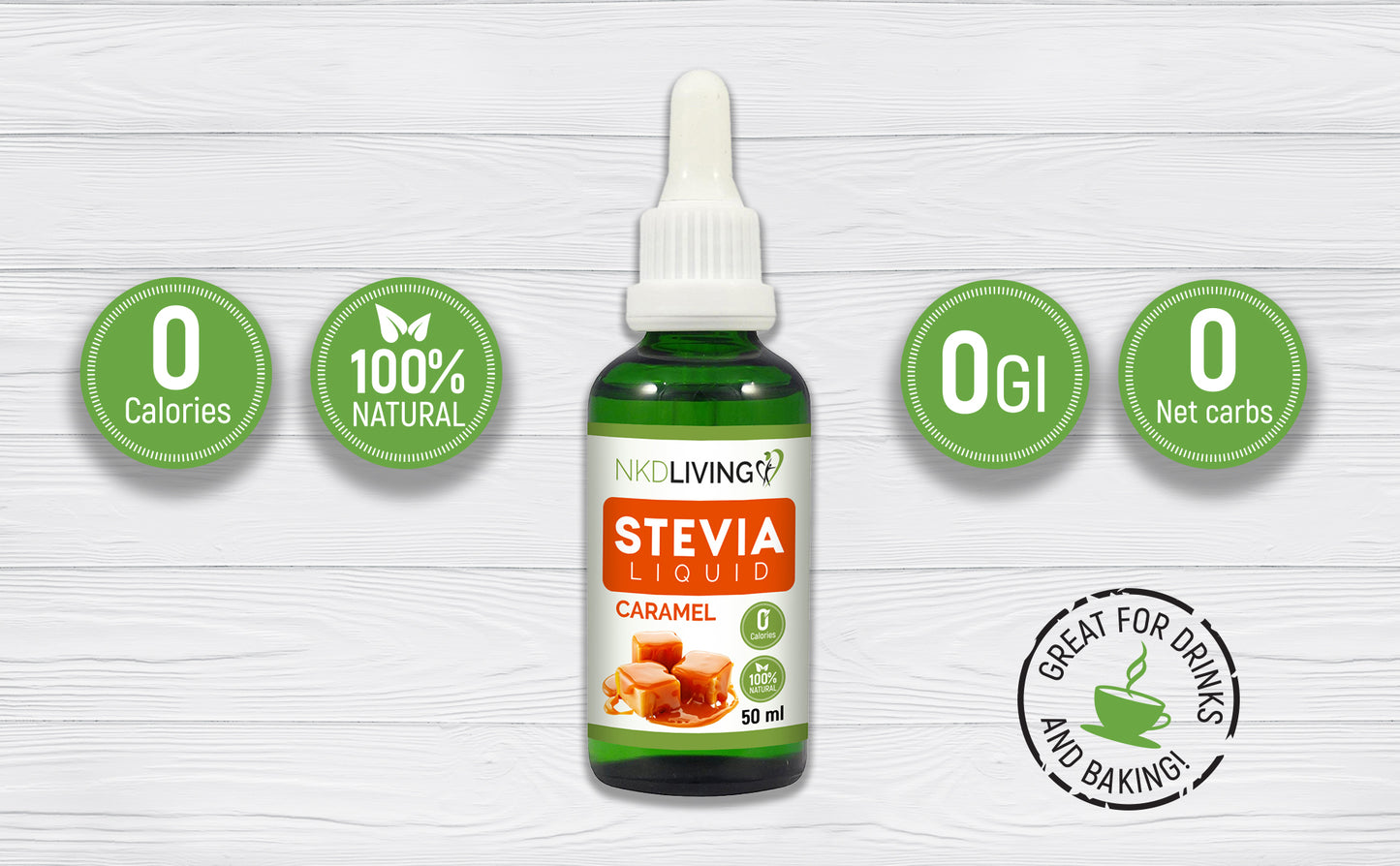 NKD LIVING Stevia Liquid Caramel 50ml by NKD LIVING