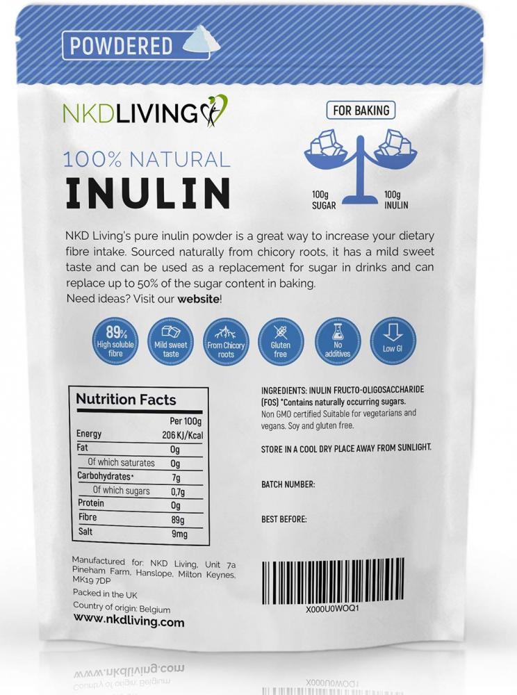NKD LIVING 100% Inulin High Grade Pure Inulin 1kg (Powered) by NKD LIVING