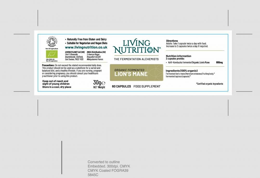 Living Nutrition Organic Fermented Lion's Mane 60's by Living Nutrition