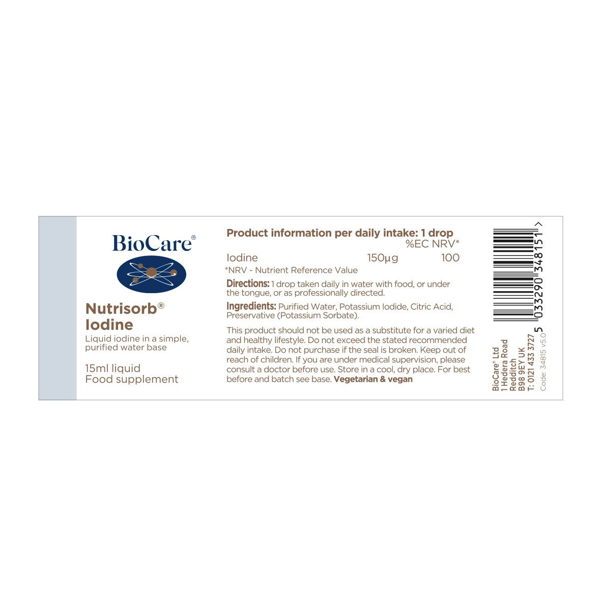 BioCare  Nutrisorb Iodine 15ml