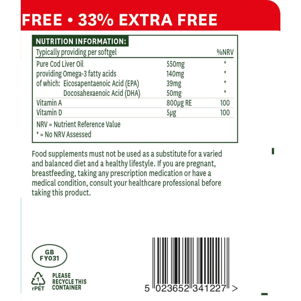 Natures Aid  Cod Liver Oil  550mg 120's