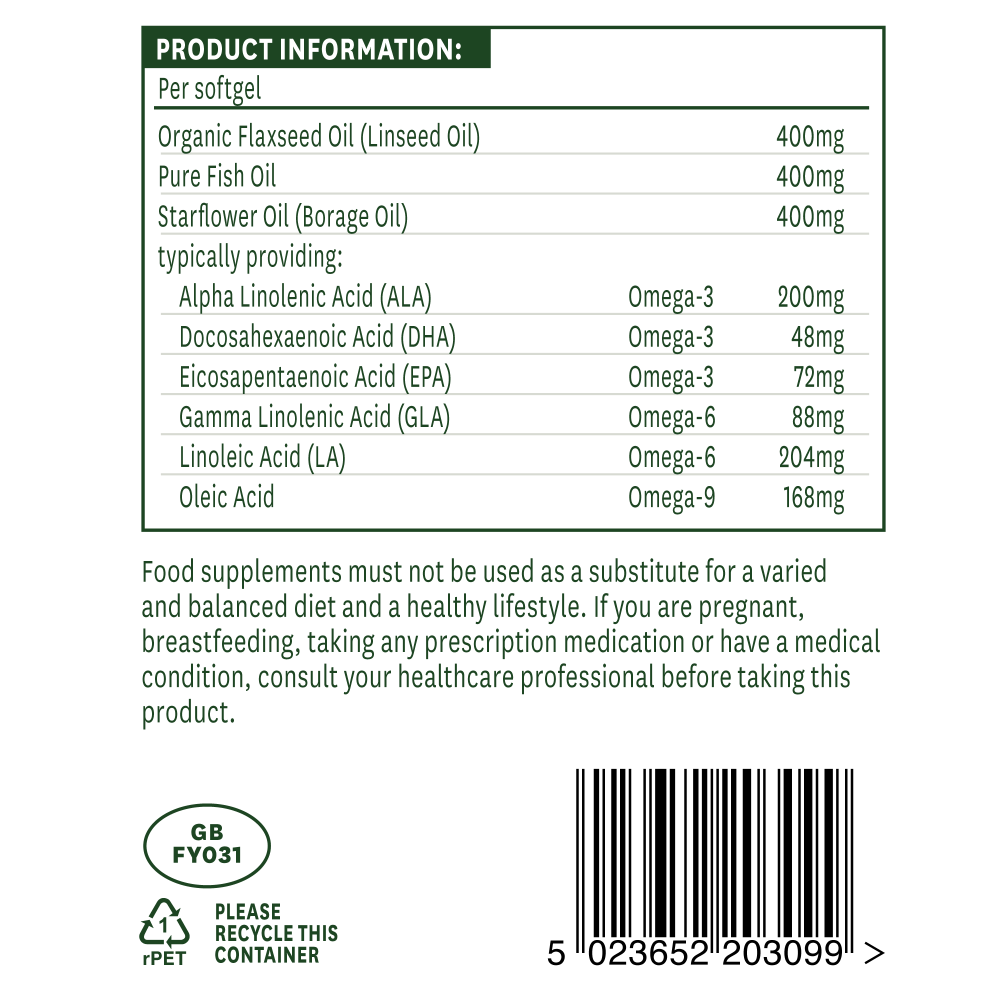 Natures Aid Complete EFA 1200mg (Omega 3, 6 + 9) 90's by Natures Aid