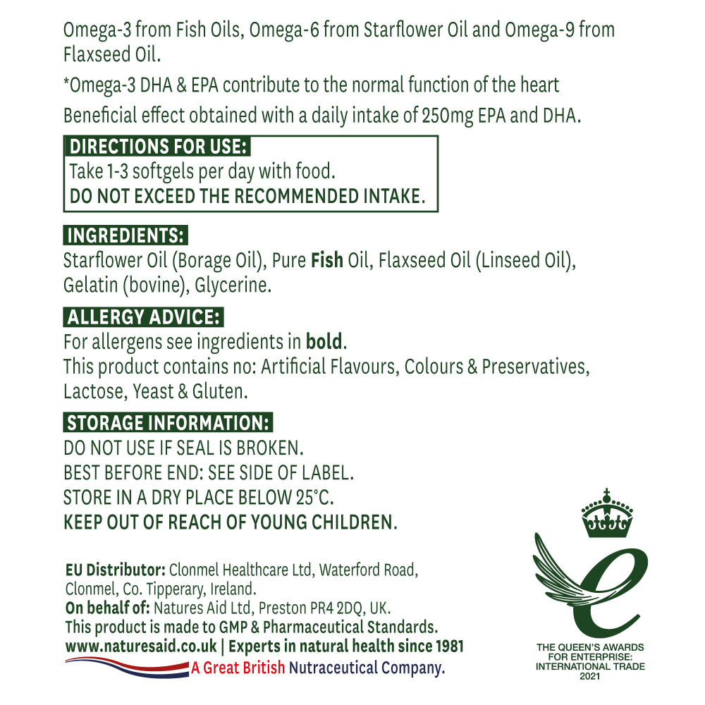 Natures Aid Complete EFA 1200mg (Omega 3, 6 + 9) 90's by Natures Aid