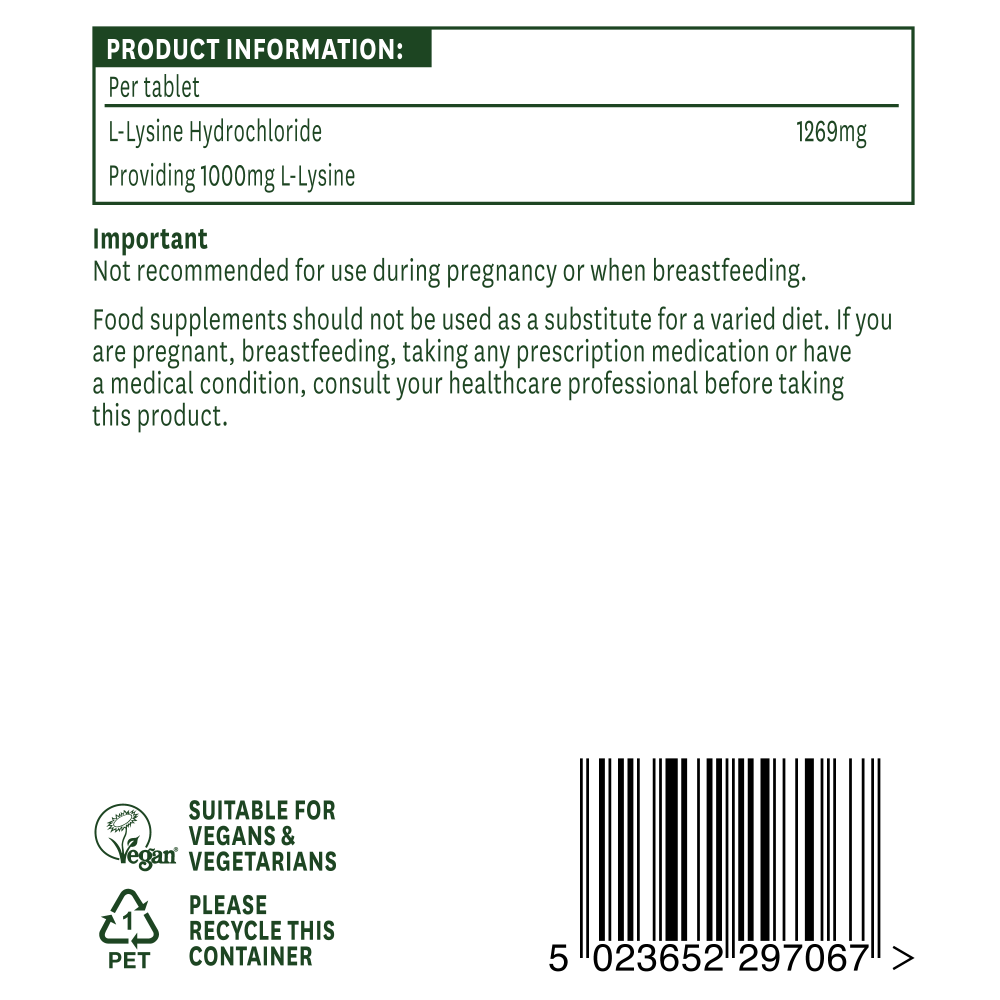 Natures Aid L - Lysine 1000mg 60's by Natures Aid