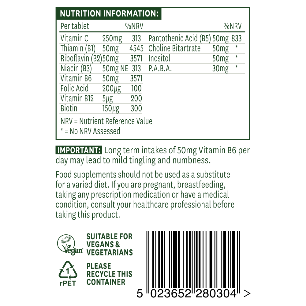 Natures Aid Vitamin B Complex 50 + C 30's by Natures Aid